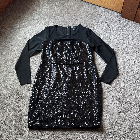 Forever 21 Dresses & Skirts - Forever 21 Plus Black Sequin Long Sleeve Bodycon Party Dress SIZE XL